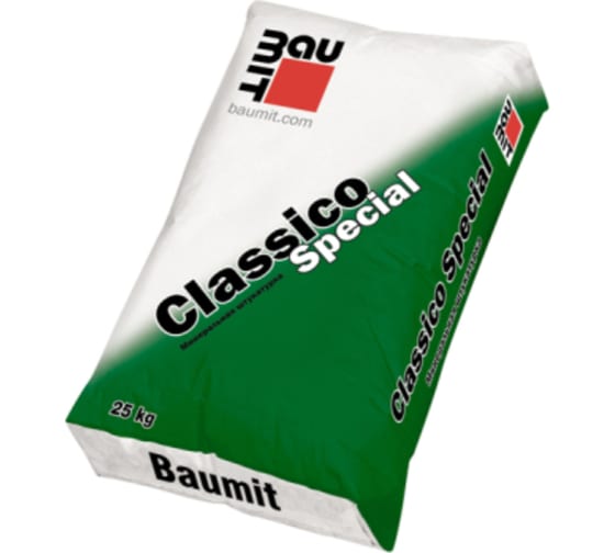 Baumit Минеральная штукатурка Classico Special K 1 фактура &quot;шуба&quot;, белая 25кг/42 под