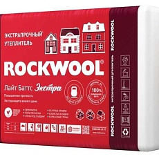 Rockwool Лайт Баттс ЭКСТРА (1000*600*50) 8п/4,8м2/0,24м3/24пач.под